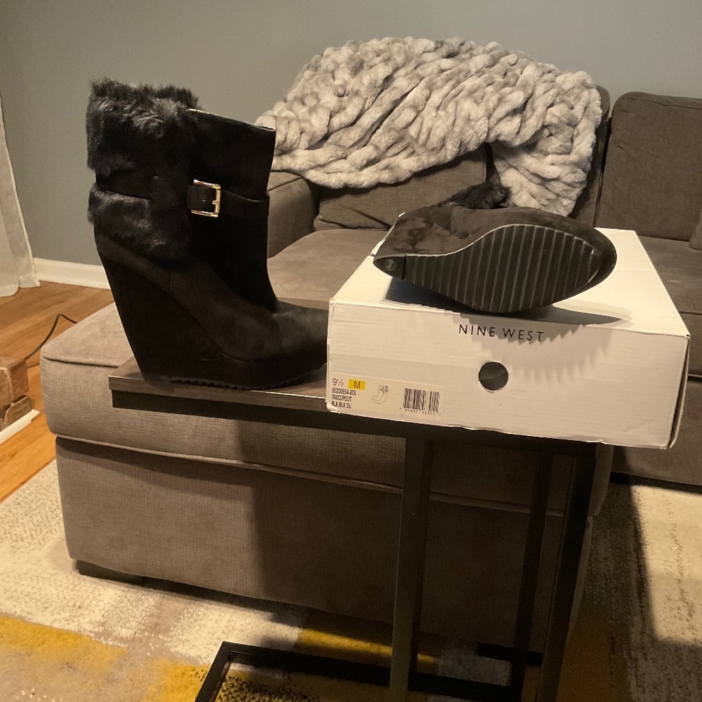 Black Wedge Bootie